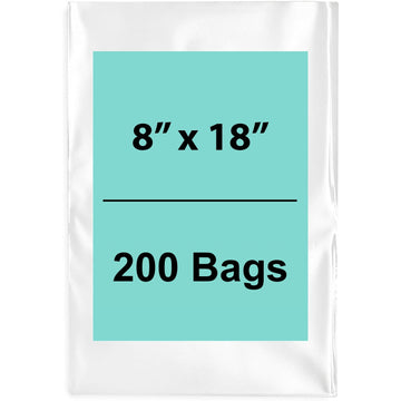 Clear Poly Bags Flat 1.5 Mil Size: 8 inch (width) X 18 inch (height)